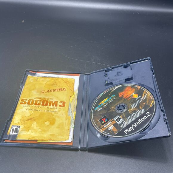 SOCOM 3: U.S. Navy SEALs Sony PlayStation 2, 2005 PS2‎ Black Label COMPLETE - Picture 3 of 6